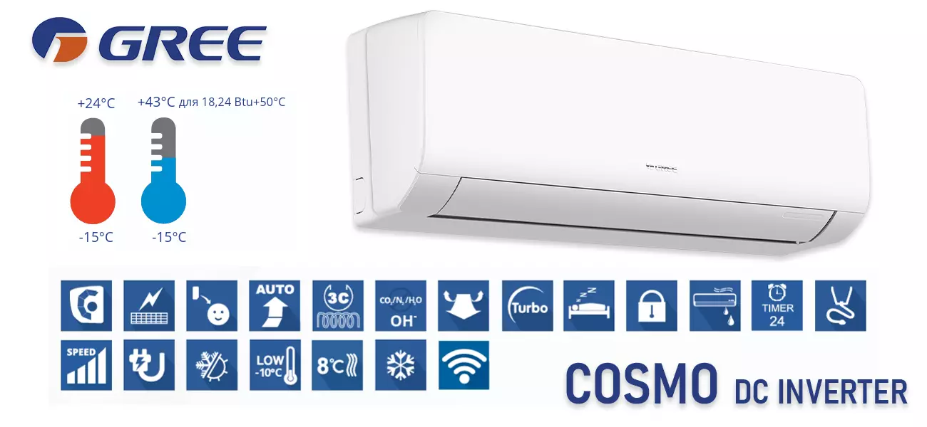 Gree GWH09AWCXB-K6DNA1A/I Cosmo DC Inverter