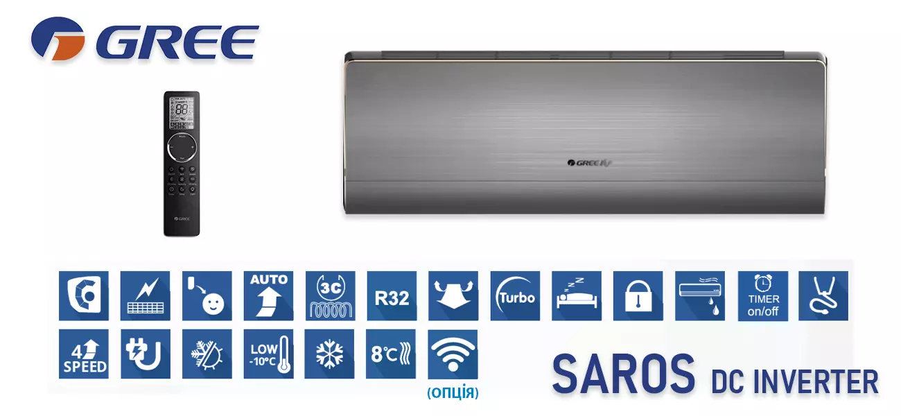 Gree GWH09BBCXD-K6DNA1A/I Saros DC Inverter